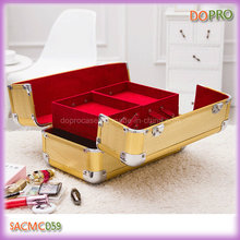 Gold Color Best Travel Makeup Case with Four Trays (SACMC059)